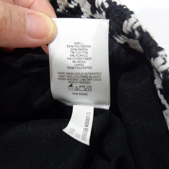 Express Women's Tweed Black and white Plaid Collarless Blazer Jacket Size XS - Picture 5 of 6